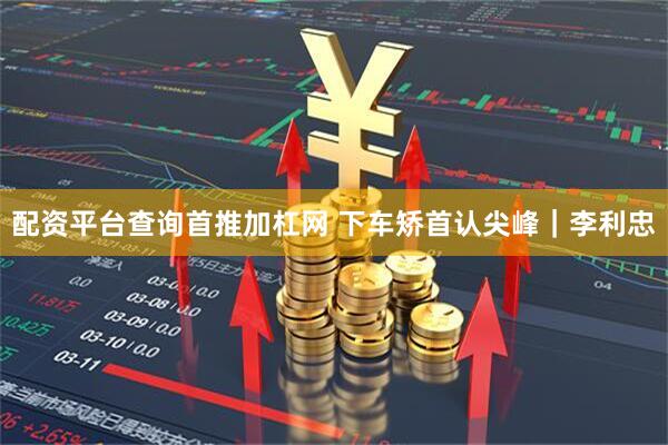 配资平台查询首推加杠网 下车矫首认尖峰｜李利忠